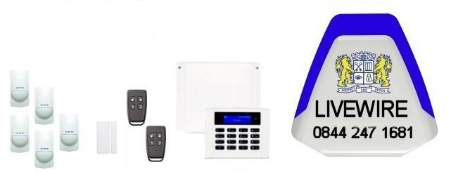 England, Wales, UK served by Livewire Burglar / Intruder Alarm Installers